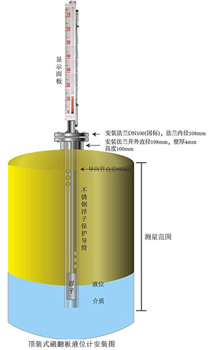 頂裝式乙醇液位計(jì)安裝圖