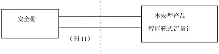 數(shù)顯靶式流量計本安系統(tǒng)接線圖