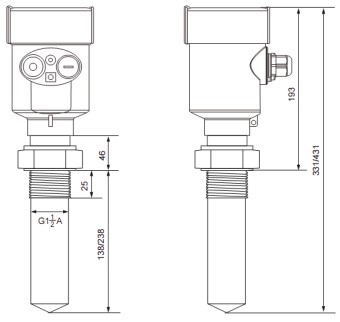 RD-704型反應(yīng)釜用液位計(jì)尺寸圖