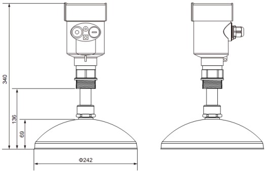 RD-707型反應(yīng)釜用液位計(jì)尺寸圖